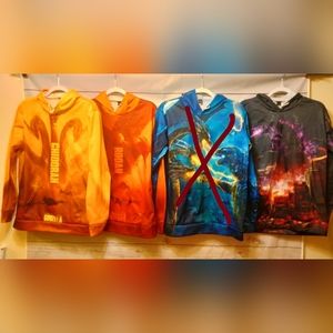 Godzilla, Ghidora, and Godzilla Hoodies. All Mens Lrg! $35 each.